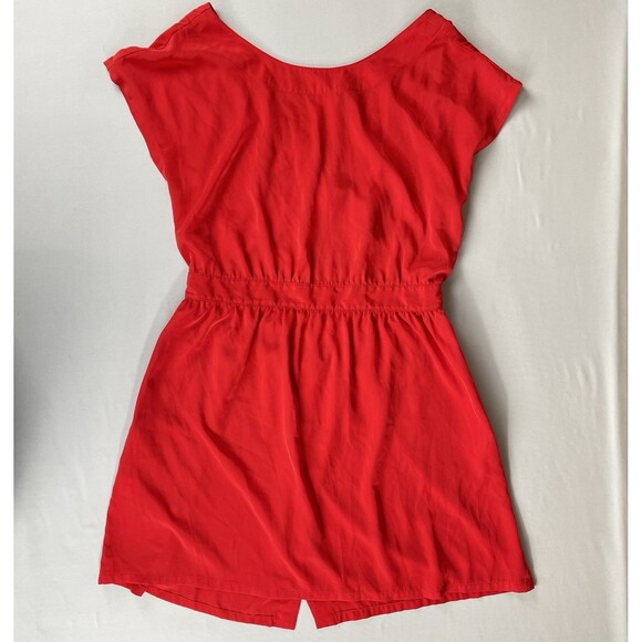 Mango Dresses & Skirts - MNG By Mango Cut Out Back Dress  Two Pockets Button Back Women's Large Red